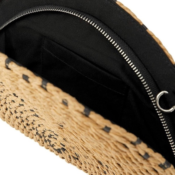 NWT! ZARA black half moon woven crossbody bag - Picture 9 of 10
